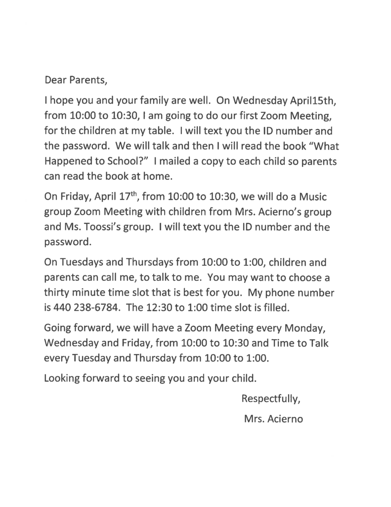 Mrs Acierno's Letter_041520